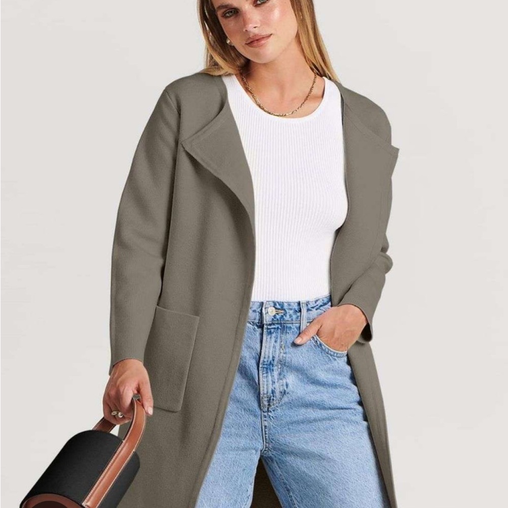 Stylish Gray Long Cardigan